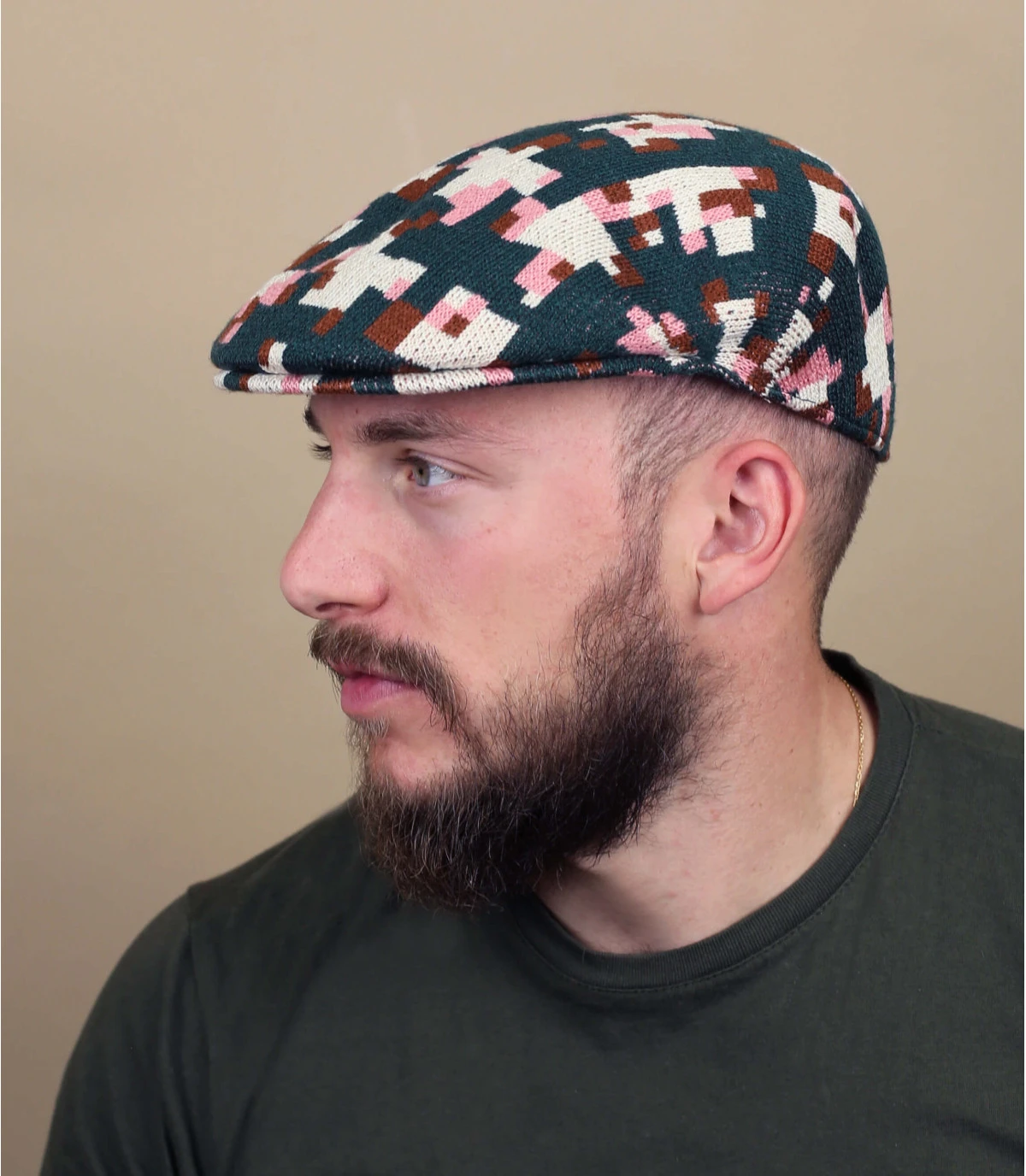 504 Pixelated Plaid pine cream Kangol 504 Pixelated Plaid Pine Cream -Célèbre Chapeaux Magasin 504 pixelated plaid pine cream