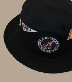NEW ERA All Over Patch Bucket Black -Célèbre Chapeaux Magasin all over patch bucket black 5