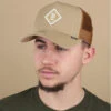 Casquette Trucker HFT Fine Herringbone Camel