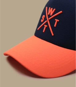 WATTS Cassquette Tribe Bleu Marine Orange Fluo -Célèbre Chapeaux Magasin cassquette tribe bleu marine orange fluo 2