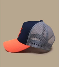 WATTS Cassquette Tribe Bleu Marine Orange Fluo -Célèbre Chapeaux Magasin cassquette tribe bleu marine orange fluo 3