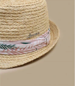 California Pink -Célèbre Chapeaux Magasin don sato pinktrilby20paille20ruban20feuilles