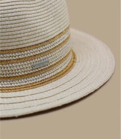 Seeberger Fedora Shiny Insert Linen Gold 4 Seeberger Fedora Shiny Insert Linen Gold -Célèbre Chapeaux Magasin fedora shiny insert linen gold 2