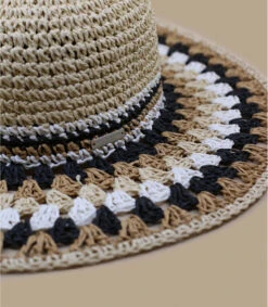 Seeberger Floppy Multicolor Linen White Black 4 Seeberger Floppy Multicolor Linen White Black -Célèbre Chapeaux Magasin floppy multicolor linen white black 2