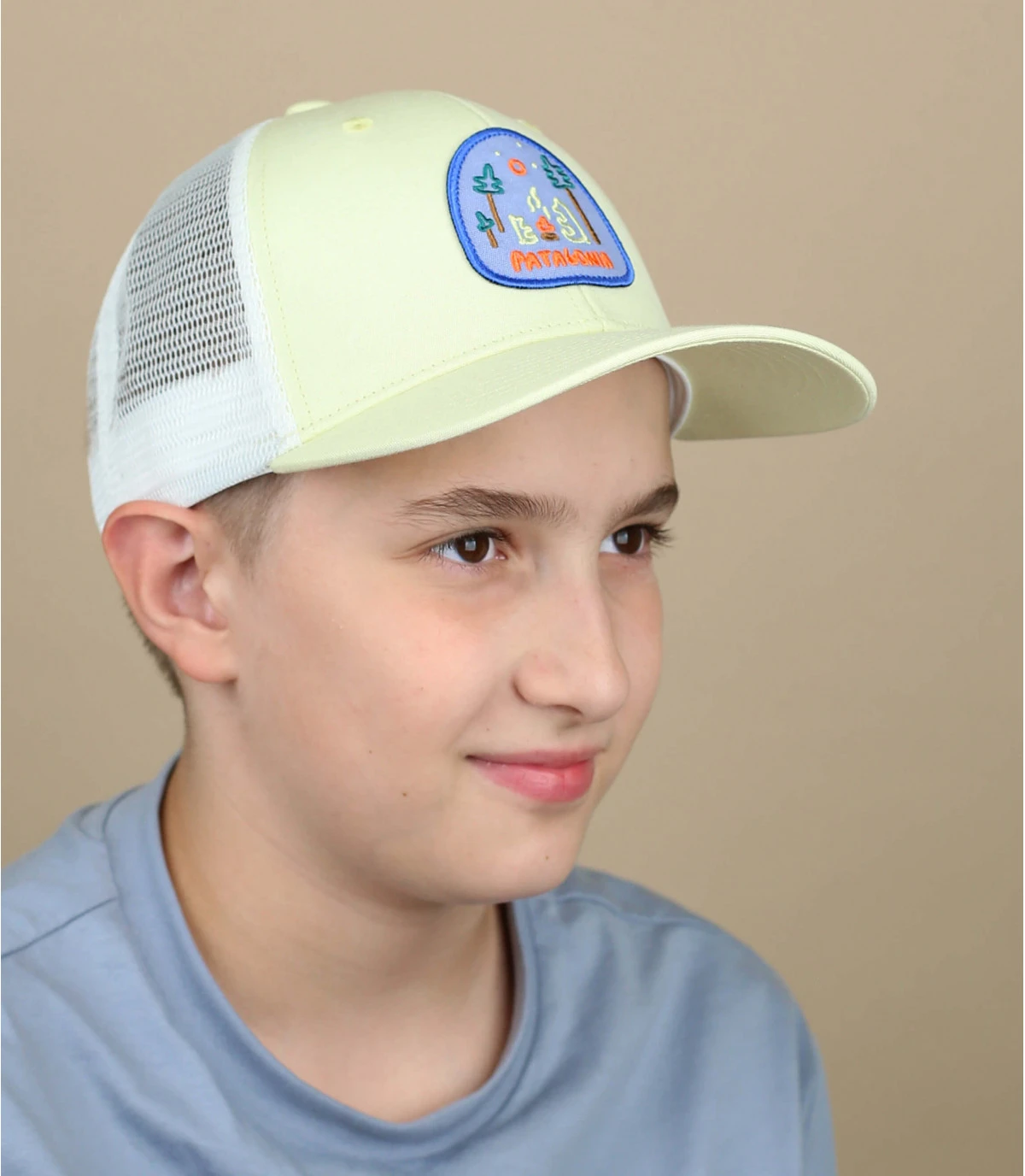 Kids Trucker Camp with Friends isla yellow Patagonia Kids Trucker Camp With Friends Isla Yellow -Célèbre Chapeaux Magasin kids trucker camp with friends isla yellow