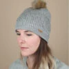 Barts Marceline Beanie Heather Grey -Célèbre Chapeaux Magasin marceline beanie heather greybonnet20pompon20fourrure20gris20chin20Marceline20Beanie20heather20grey