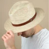Brixton Messer Straw Fedora Natural -Célèbre Chapeaux Magasin messer straw fedora natural