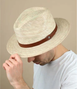 Brixton Messer Straw Fedora Natural
