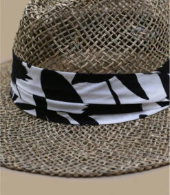 Seeberger Seagrass Fedora Summer Print Black -Célèbre Chapeaux Magasin seagrass fedora summer print black 3