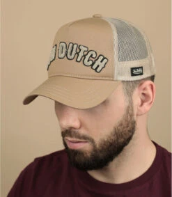 Von Dutch Trucker Chenille Logo Beige