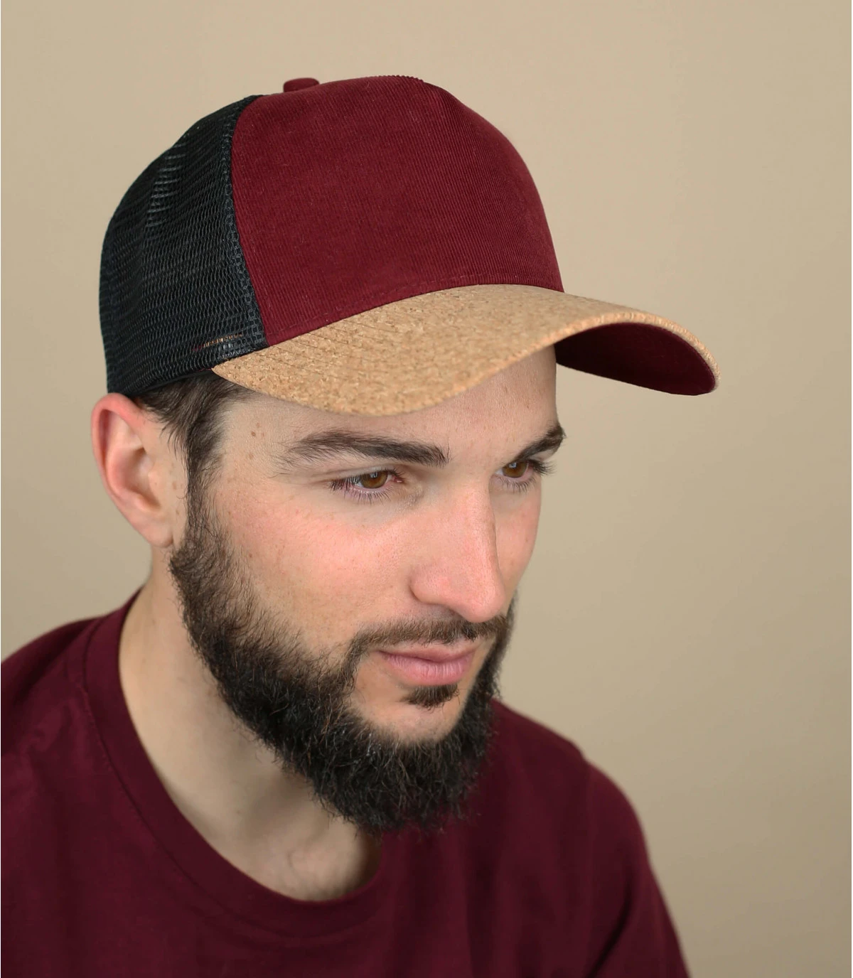 Trucker corduroy burgundy cork black Trucker Corduroy Burgundy Cork Black -Célèbre Chapeaux Magasin trucker corduroy burgundy cork black