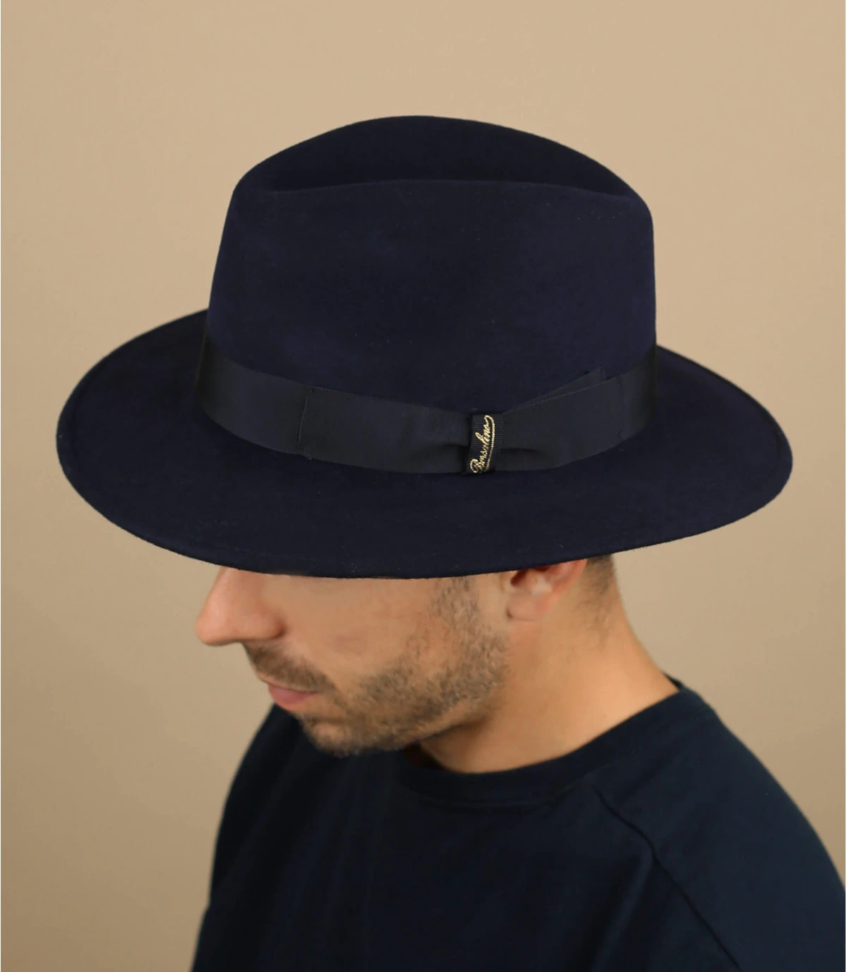 Wool Felt navy Borsalino Wool Felt Navy -Célèbre Chapeaux Magasin wool felt navy